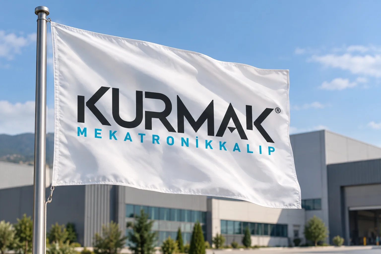 Kurmak Kalıp logolu kurumsal bayrak